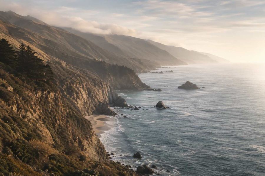 Dramatic Big Sur coastline cliffs